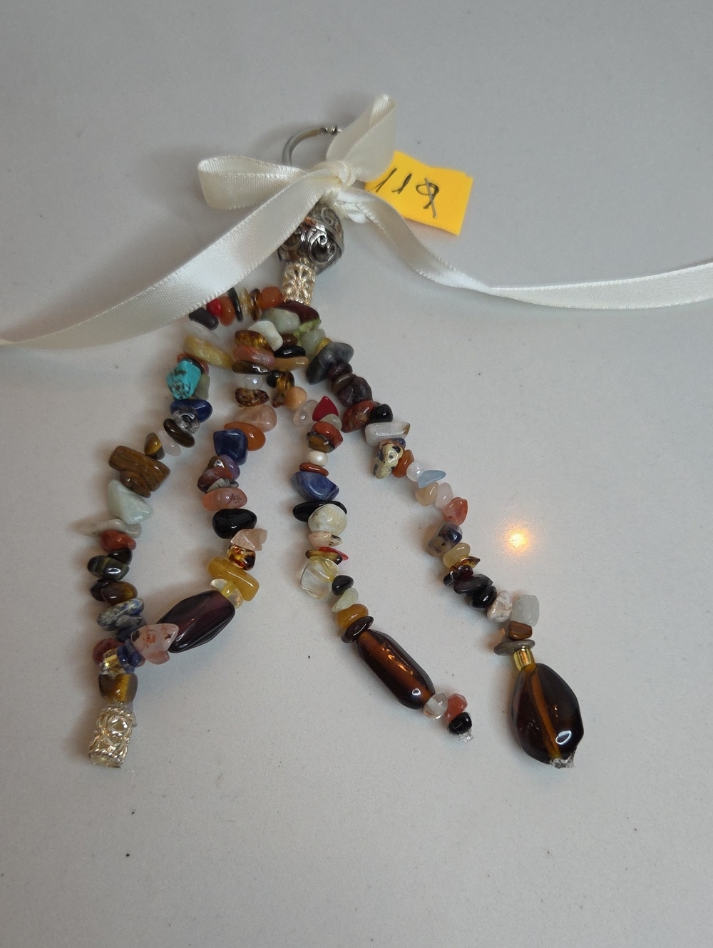 119 - Stone Beaded Multicolor Semi-Precious Bag Charm